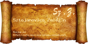 Sztojanovics Zalán névjegykártya